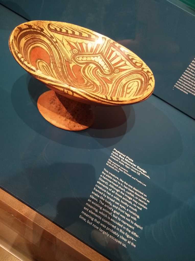 Pedestal Plate with Sea Monster Design